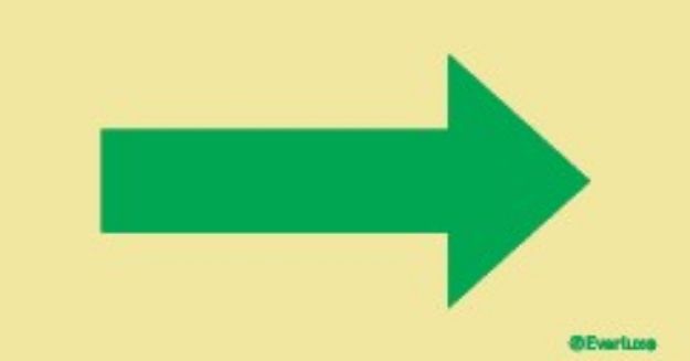 Primary means of escape directional arrow - IMO LLL sign 